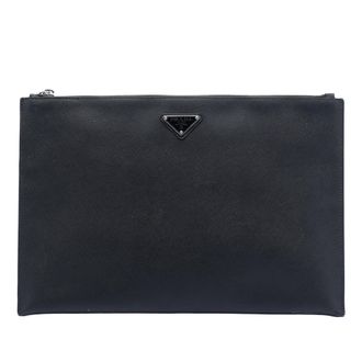 Prada Tweedehands Saffiano Clutch