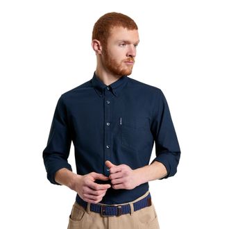 Ben Sherman Mens Signature Oxford Long-Sleeved Shirt (Dark Navy) - Size X-Large