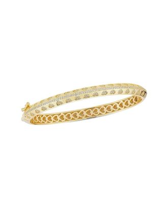 Sphera Milano 14K Over Silver Cz Heart Bangle Bracelet