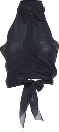 Emporio Armani Black Chiffon Halter Top