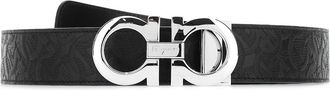 Ferragamo Black Leather Reversible Belt