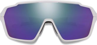 Smith Shift Mag 99mm Shield Sunglasses in White /Chromapop Violet at Nordstrom