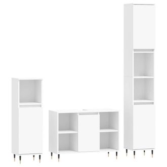 Berkfield Home 3 Piece Bathroom Furniture Set White Engineered Wood