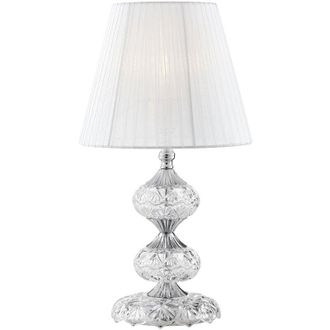 Fan Europe Fan Europe - Lampada da tavolo incanto in vetro con dettagli cromati e cristalli 46 cm