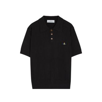 Vivienne Westwood Embroidered-motif Ribbed-trim Polo Shirt