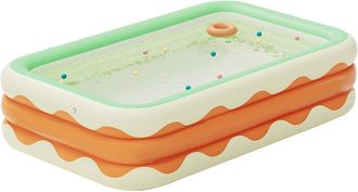 OEM Piscina Hinchable Plegable De Pvc De 3 Capas Con Soplador Para Patio Interior, Color Naranja, 1,3 Metros