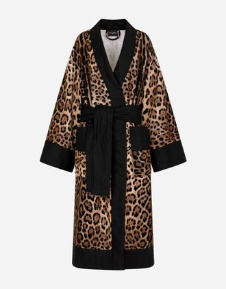 Dolce & Gabbana Terry Cotton Bath Robe - All Over-patterned Bathrobes Multicolor Xxl