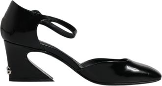 Dolce & Gabbana Black Leather Jackie Ankle Strap Sandals Womens Shoes (Pre-Owned)