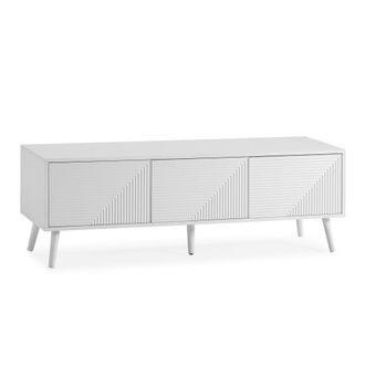 HOMN Mueble tv 3 puertas color blanco 130 cm