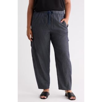 Eileen Fisher Organic Cotton Ankle Lantern Leg Cargo Pants in Denim at Nordstrom Rack, Size 2X
