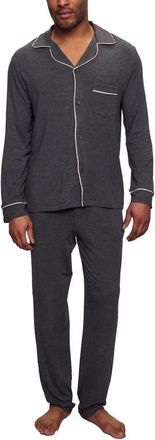 Eberjey William Stretch Tencel Modal Long Pajamas in Charcoal Heather at Nordstrom, Size X-Small