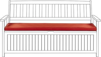 Beliani Cojín de asiento para banco de exterior de poliéster impermeable 45 x 148 cm rojo Sovana