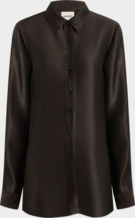 Khaite Auryn Button-Down Twill Top
