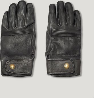 Belstaff Montgomery Motorcycle Glove Unisexs Goat Leather Black Size 2XL