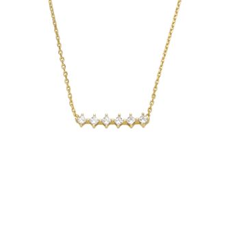 Fossil Womens Hazel Classic Glitz Gold-Tone Brass Station Necklace