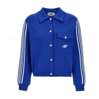 Autry Cardigans, female, Blue, Size: L Side Band Cardigan