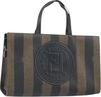 Fendi Pre-owned Tote Bags, female, Brown, Size: ONE SIZE Pre-owned Canvas Tote Bag