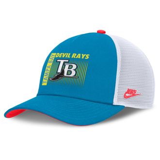 Nike Tampa Bay Rays Neon 90s Rise Nike Mens Dri-FIT MLB Trucker Adjustable Hat in Blue | NB520GMTTDV-53M