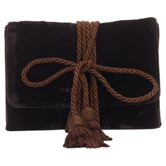 Giorgio Armani velvet twisted tassel clutch bag