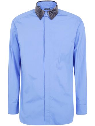 Tom Ford Shirt With Detachable Collar Ufo Corn Blue
