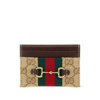 Gucci Horsebit Web-stripe Card Holder