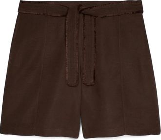 Fiorella Rubino Dames, Korte broeken, Bruin, Maat: 2XL Linnen