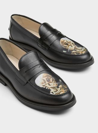 Duke + Dexter Mens Van Gogh skeleton Wilde penny loafers Men