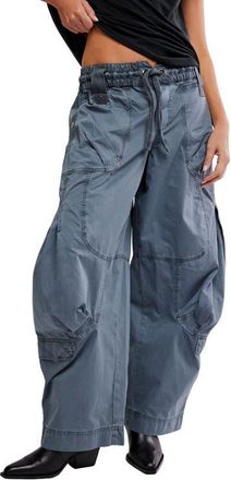 Free People Onset Cotton Twill Parachute Pants in Steel at Nordstrom, Size X-Small