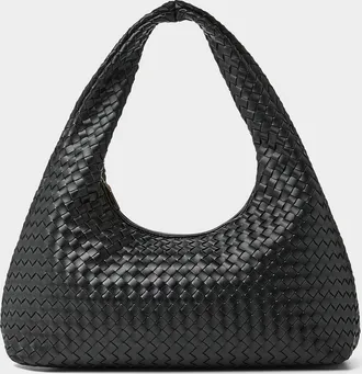 Simons Womens Twisted-handle braided faux-leather bag
