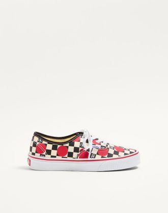 Valentino Garavani Sneaker Low-Top Valentino Garavani And Vans In Tessuto Con Stampa VLogo Checkerboard E Dettaglio Pois Donna BURRO/NERO/ROUGE PUR 34.5
