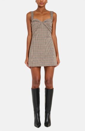 Amanda Uprichard Soho Skort Romper In Brown Multi