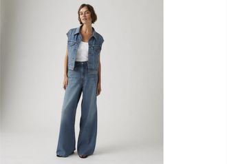 Levi's XL Straight Linen+ Denim Jeans - Womens - 23X29 - Blue