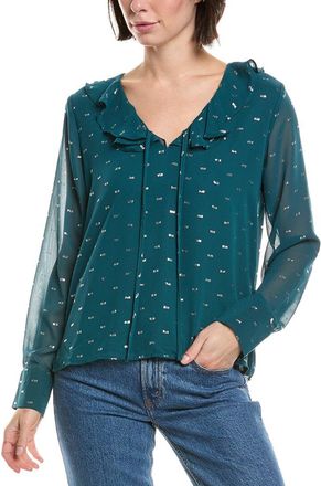 Vince Camuto V-Neck Ruffle Front Tie Blouse