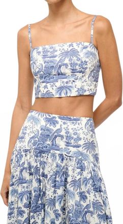 Staud Womens Federico Tank Top In Blue Toile