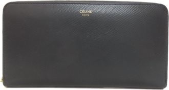 Celine Black Leather Long Wallet (Bi-Fold) (Pre-Owned)