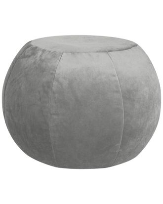 Gouchee Home Plump Silver Velvet Pouf