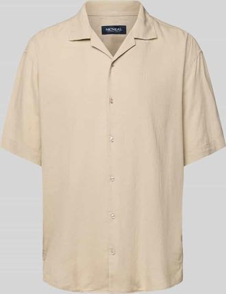 Mc Neal Loose Fit Freizeithemd aus Leinen-Viskose-Mix in Beige, Größe XXL