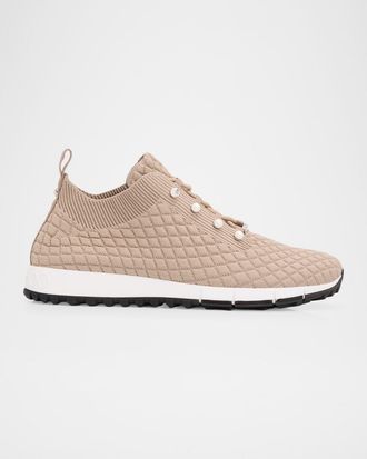 Jimmy Choo London Veles Diamond Knit Low-Top Trainers