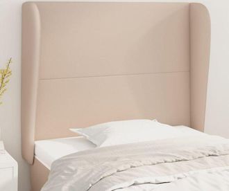 vidaXL Cabecero Con Orejas Cuero Sint&eacute;tico Capuchino 93x23x118/128 Cm Vidaxl