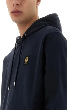 Belstaff Cotton Hooded Sweatshirt - Blue