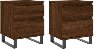 vidaXL Vidaxl - Bedside Cabinets 2 pcs Brown Oak 40x35x50 cm Engineered Wood