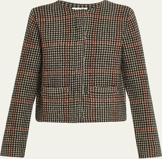 Vince Glen Plaid Short Jacket