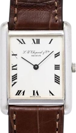 Chopard Pre-owned Tank Ref. 2012 - Heren - Vintage Horloges - Wit - ONE Size - Leer - Vintage