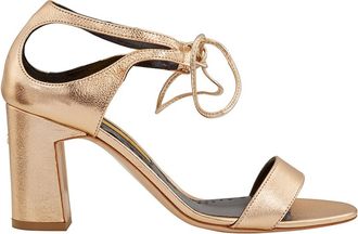 Rupert Sanderson Fairal Heel Sandal Gold tone, Brand Size 36 ( US Size 6 )