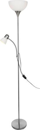 Boxxx Stehleuchte, Nickelfarben, Metall, Kunststoff, 181.5 cm, Lesearm, Schnurschalter, Flexarm, Lampen & Leuchten, Innenbeleuchtung, Stehlampen