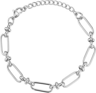 Glaze Jewelry Silver-Plated Stainless Steel Bracelet