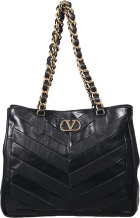 Valentino Garavani Laseine Shopping Bag - Dames - Schoudertassen - Zwart - ONE Size - Leer - Tassen