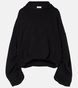 Dries Van Noten Oversized draped cotton jersey hoodie