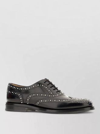 Churchs leather lace up brogues studded detail