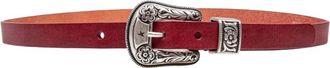 Golden Goose Lace Washed Belt - Dames - Riemen - Rood - 80 CM - Leer - Accessoires